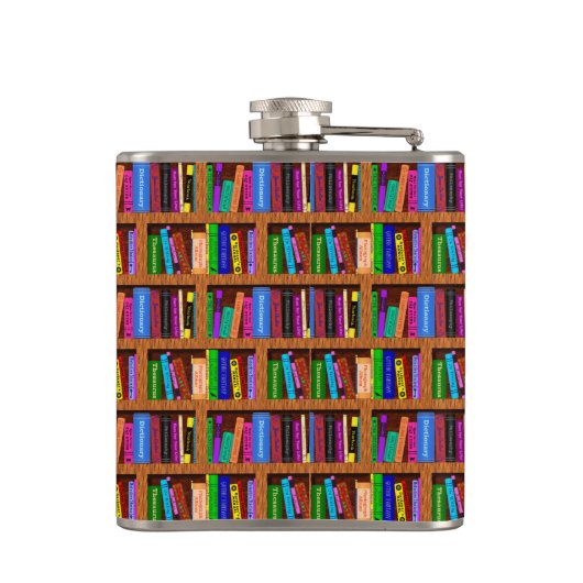 Emily Dickinson引用文を使用したブックシップ海シーン フラスク (裏面)