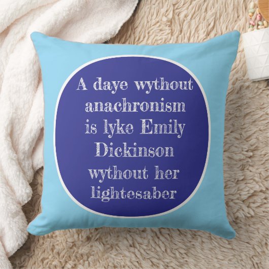 "Emily Dickinson Lightsaber" throw pillow クッション (ブランケット)