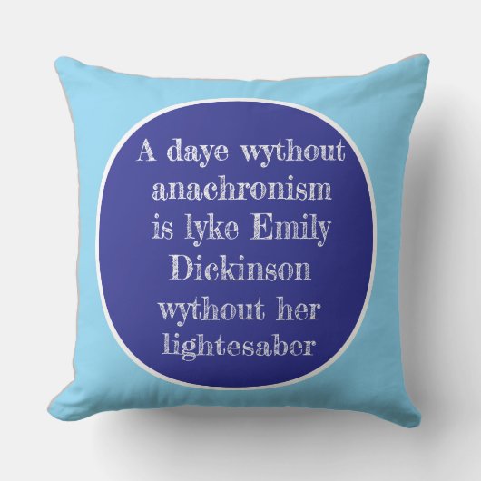 "Emily Dickinson Lightsaber" throw pillow クッション (正面)