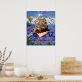 Emily Dickinson Quote There is No Frigate Book Sea ポスター (キッチン)