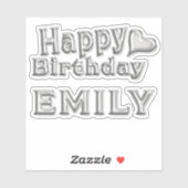 Emily Happy Birthday silver Aufkleber Sticker シール (シート)