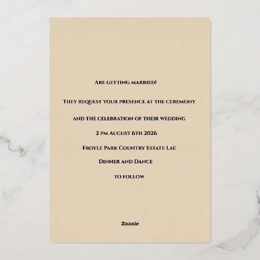 Emily & James Boho Watercolor Wedding Invitation | 箔招待状 (裏面)