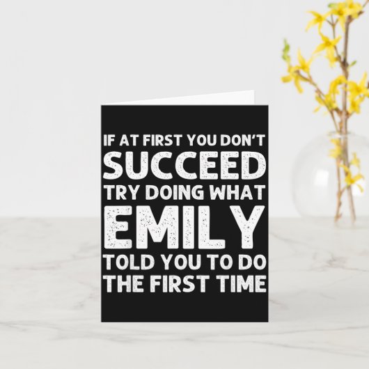 Emily Name D Birthday Funny Christmas Joke  カード (黄色い花)