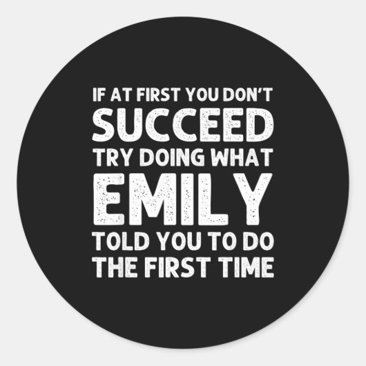 Emily Name D Birthday Funny Christmas Joke ラウンドシール (正面)