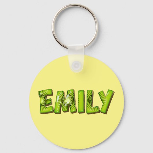 Emily Name Kiwi Design Schlüsselanhänger キーホルダー (正面)