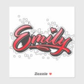 Emily red Heart Graffiti Aufkleber Sticker シール (シート)