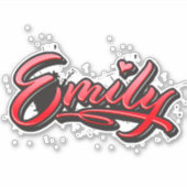 Emily red Heart Graffiti Aufkleber Sticker シール (正面)