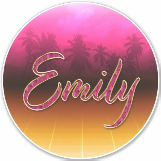 Emily Vorname Name golden pink Aufkleber Sticker シール (正面)