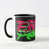 Emily Vorname Name Graffiti red green Tasse マグカップ (左)
