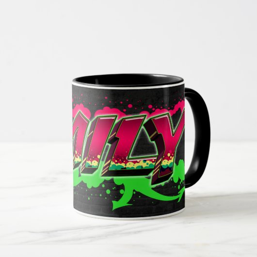 Emily Vorname Name Graffiti red green Tasse マグカップ (正面右)