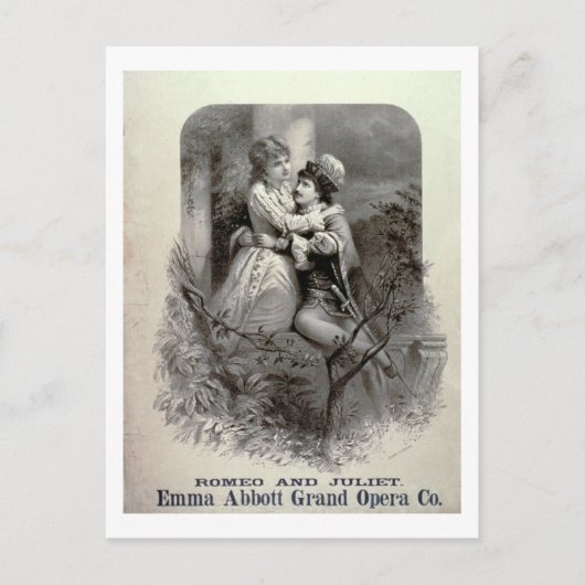Emm主演の「ロミオとジュリエット」の広告 ポストカード (正面)