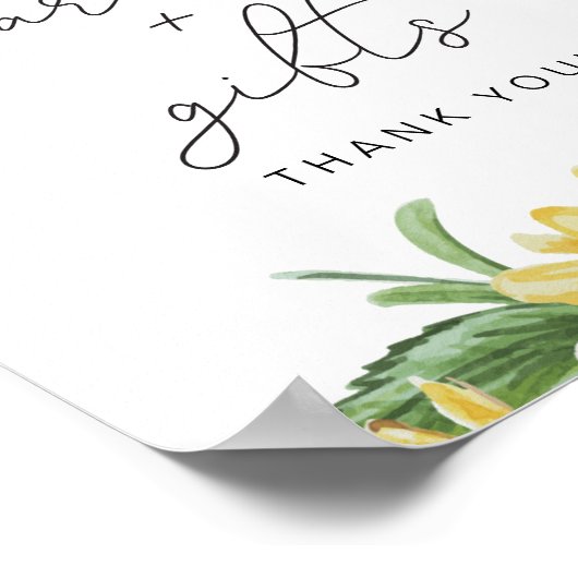 EMMAひまわり素朴の国のカードとギフトサイン ポスター (角)