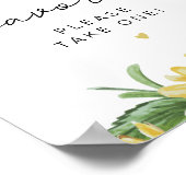 EMMAひまわり素朴の国の好意テーブルの看板 ポスター (角)