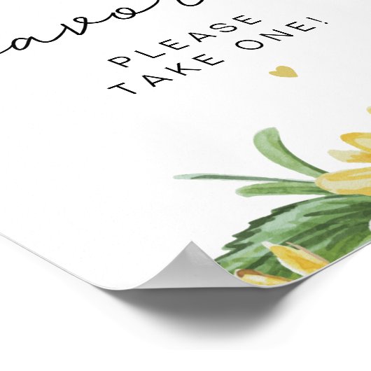 EMMAひまわり素朴の国の好意テーブルの看板 ポスター (角)