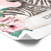 ** EMMAベビーゼブラ子供部屋ガールジャングル名 ポスター (角)