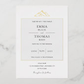EMMAマウンテンミニマリストドーヴグレーフォイル招待状 箔招待状 (正面)