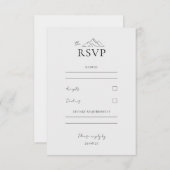 EMMAマウンテンミニマリストDoveグレー応答カード 出欠カード (正面/裏面)