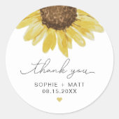 EMMA水素朴色ひまわりサンフラワーありがとうC ラウンドシール (正面)
