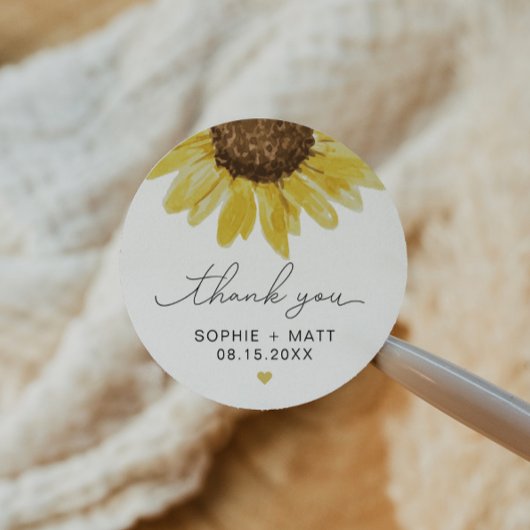 EMMA水素朴色ひまわりサンフラワーありがとうC ラウンドシール