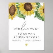 EMMA ラスティックなひまわりのウェディングシャワーのお出迎えポスター ポスター (正面)