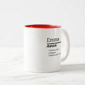 Emma、名パーソナライズされた前定義 ツートーンマグカップ (正面右)