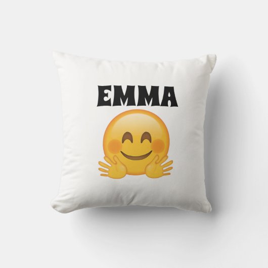 Emma 名前入り絵文字 クッションカバー クッション (正面)