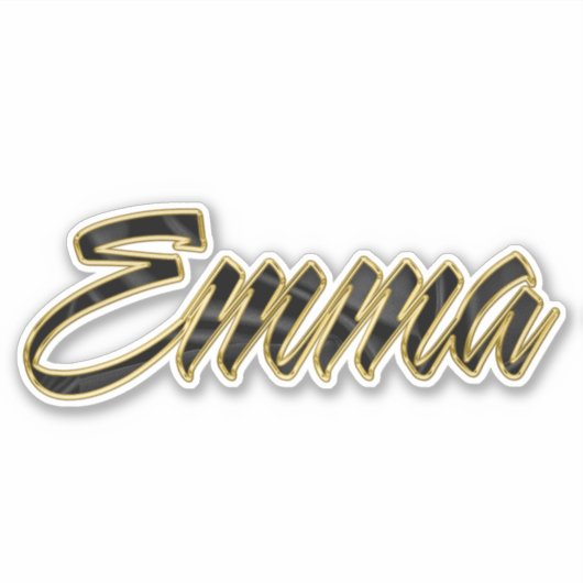 Emma black gold Lettering Aufkleber Sticker シール (正面)