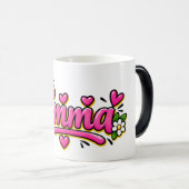 Emma Coffee Mug, Personalized Olivia Name Cup モーフィングマグカップ (正面右)