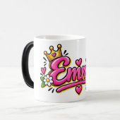 Emma Coffee Mug, Personalized Olivia Name Cup モーフィングマグカップ (正面左)