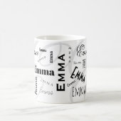 Emma Custom Name  Black White Coffee Mug コーヒーマグカップ (中央)