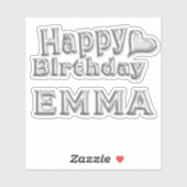 Emma Happy Birthday silver Aufkleber Sticker シール (シート)