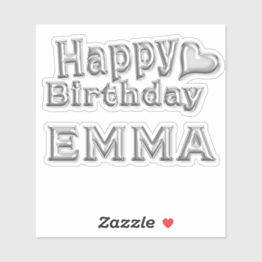 Emma Happy Birthday silver Aufkleber Sticker シール (シート)