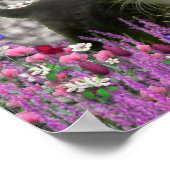 Emma in Flowers I - Little Gray Kitty Cat ポスター (角)