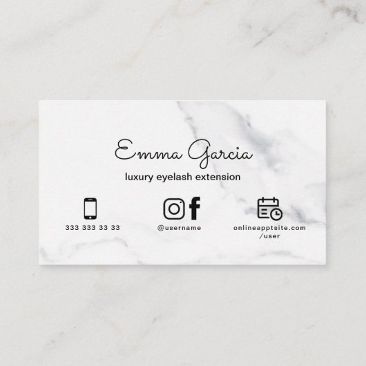 Emma Lashes 3.5インチx 2.0インチ名刺 名刺 (裏面)