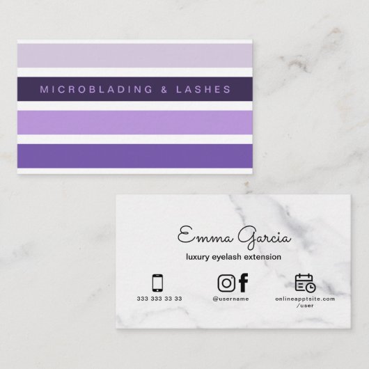 Emma Lashes 3.5インチx 2.0インチ名刺 名刺 (正面/裏面)