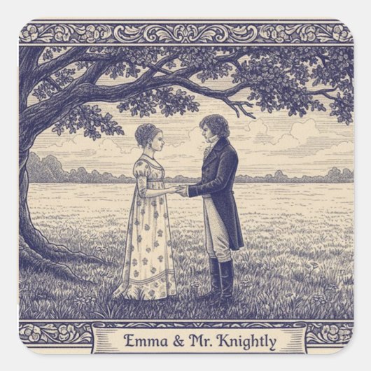 Emma & Mr. Knightley スクエアシール (正面)