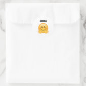 Emma- Personalized Emoji Classic Round Stickers ラウンドシール (バッグ)