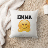 Emma- Personalized Emoji Throw Pillow  クッション (ブランケット)