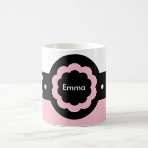 Emma Pink and White 点々のある Mug :369 コーヒーマグカップ