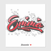 Emma red Heart Graffiti Aufkleber Sticker シール (シート)