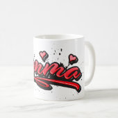 Emma red Heart Graffiti Tasse Kaffeetasse コーヒーマグカップ (正面右)