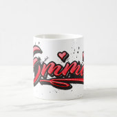 Emma red Heart Graffiti Tasse Kaffeetasse コーヒーマグカップ (中央)