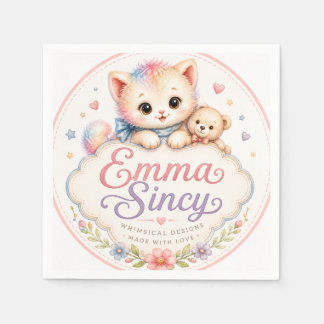 Emma Sincyのウィズミカルウォーターカラーコックテール用ナプキン スタンダードカクテルナプキン