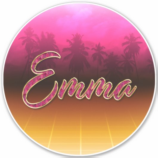 Emma Vorname Name golden pink Aufkleber Sticker シール (正面)