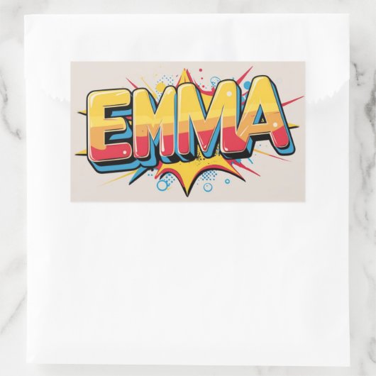 Emma with an explosion 長方形シール (バッグ)