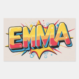 Emma with an explosion 長方形シール