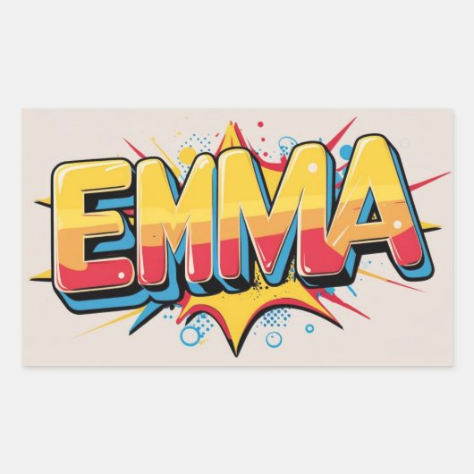 Emma with an explosion 長方形シール (正面)