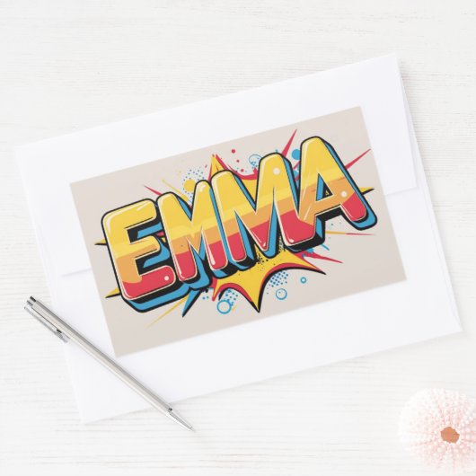 Emma with an explosion 長方形シール (封筒)