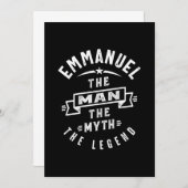 Emmanuel名パーソナライズされた誕生日ギフト 招待状 (正面/裏面)