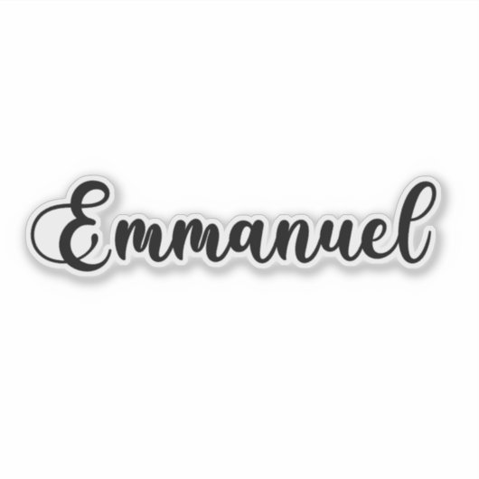 Emmanuel名 – 手書き書 シール (正面)